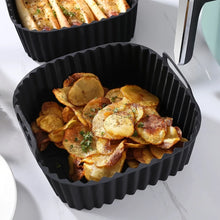 Load image into Gallery viewer, Air Fryer Silicone Liners Square Reusable Non Stick Basket Mat for 4-7QT Air Fryer Oven Microwave Baking Airfryer Accessories