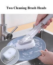 Charger l'image dans la galerie, Kitchen Cleaning Brush 2 In 1 Long Handle Cleaing Brush with Removable Brush Sponge Dispenser Dishwashing Brush Kitchen Tools