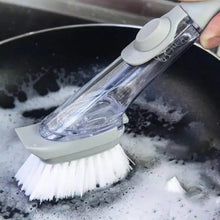 Charger l'image dans la galerie, Kitchen Cleaning Brush 2 In 1 Long Handle Cleaing Brush with Removable Brush Sponge Dispenser Dishwashing Brush Kitchen Tools