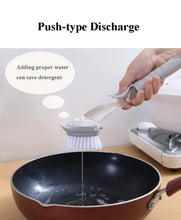 Charger l'image dans la galerie, Kitchen Cleaning Brush 2 In 1 Long Handle Cleaing Brush with Removable Brush Sponge Dispenser Dishwashing Brush Kitchen Tools
