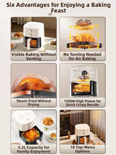 Load image into Gallery viewer, 5.3L Super-capacity Visualized Air Fryer | Perspective Window Design Touch Screen +12 Preset Menu|Detachable Cleaning|Household