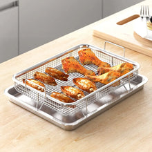 Load image into Gallery viewer, Air Fryer Basket for Oven,Stainless Steel Crisper Tray and Pan, Deluxe Air Fry in Your Oven, 2-Piece Set, for the Grill