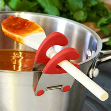 Load image into Gallery viewer, 1Pcs Stainless Steel Pot Side Clips Anti-scalding Spoon Holder Kitchen Gadgets Rubber Kitchen Gadgets