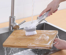 Charger l'image dans la galerie, Kitchen Cleaning Brush 2 In 1 Long Handle Cleaing Brush with Removable Brush Sponge Dispenser Dishwashing Brush Kitchen Tools