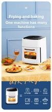 Charger l'image dans la galerie, Air Fryer Household Large Capacity 15L Visual Oil-free Smart Oven  Fries Machine 220V 110V US EU 1500W Chicken Frying

