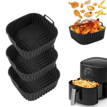Load image into Gallery viewer, Air Fryer Silicone Liners Square Reusable Non Stick Basket Mat for 4-7QT Air Fryer Oven Microwave Baking Airfryer Accessories
