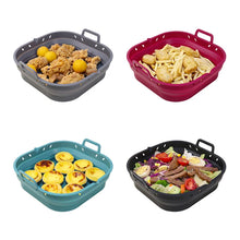 Charger l'image dans la galerie, Square Silicone Air Fryer Liners Reusable Silicone Basket Easy to Clean Air Fryers Pot for 5.8 to 8 Qt Air Fryer Baking Tray
