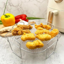 Load image into Gallery viewer, Air Fryer Grille Suitable For Air Fryers Oven Grill Stainless Steel Stackable Grill Kitchen Utensils Cook Multiple Foods
