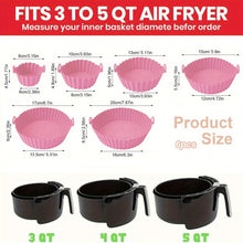 Load image into Gallery viewer, 6PC Air Fryer Mats - 450°F Silicone Non-Stick Dual Texture Dishwasher Safe Crispy/Steam Cooking
