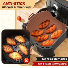 Load image into Gallery viewer, 6PC Air Fryer Mats - 450°F Silicone Non-Stick Dual Texture Dishwasher Safe Crispy/Steam Cooking
