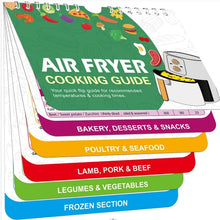 Load image into Gallery viewer, Air Fryer Magnetic Cheat Sheet Air Fryer Recipes Quick and Easy Temperature and Cooking Time Guide for Beginners
