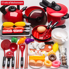 Load image into Gallery viewer, Children's Educational Play Kitchen Set – Pretend Play Cookware with Simulated Induction Cooker, Cooking &amp; Cutting Toys for Boys
