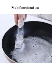 Charger l'image dans la galerie, Kitchen Cleaning Brush 2 In 1 Long Handle Cleaing Brush with Removable Brush Sponge Dispenser Dishwashing Brush Kitchen Tools
