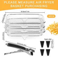 Charger l'image dans la galerie, Stackable Rectangular Air Fryer Shelves, 304 Stainless Steel, 3 Tiers For Enhanced Air-Fryingb64b
