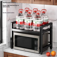 Load image into Gallery viewer, Countertop Kitchen Microwave Storage Rack, Telescopic Desktop Shelf for Rice Cookers and Ovens, A Household Storage Organizer
