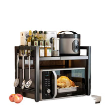 Load image into Gallery viewer, Countertop Kitchen Microwave Storage Rack, Telescopic Desktop Shelf for Rice Cookers and Ovens, A Household Storage Organizer
