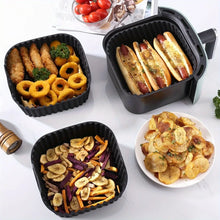 Load image into Gallery viewer, Air Fryer Silicone Liners Square Reusable Non Stick Basket Mat for 4-7QT Air Fryer Oven Microwave Baking Airfryer Accessories

