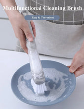 Charger l'image dans la galerie, Kitchen Cleaning Brush 2 In 1 Long Handle Cleaing Brush with Removable Brush Sponge Dispenser Dishwashing Brush Kitchen Tools
