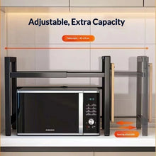 Load image into Gallery viewer, Countertop Kitchen Microwave Storage Rack, Telescopic Desktop Shelf for Rice Cookers and Ovens, A Household Storage Organizer
