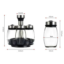 Load image into Gallery viewer, 7pcs Spice Jar Set Rack Glass Organizer Rotating Glass Seasoning Sugar Pepper Bottles Salt Shakers Holder Kitchen Storage Rack
